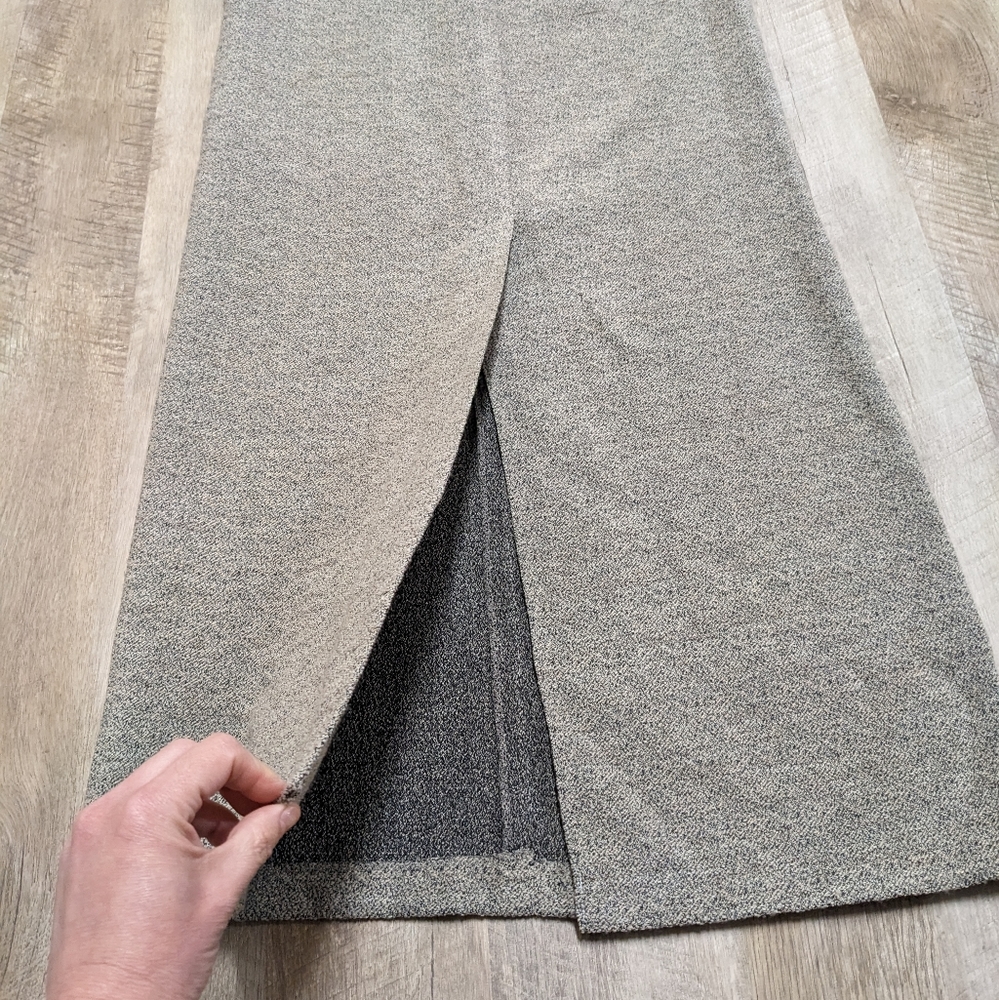 Vintage Mari Philippe Paris Beige Gray Virgin Wool Maxi Skirt - Picture 8 of 13